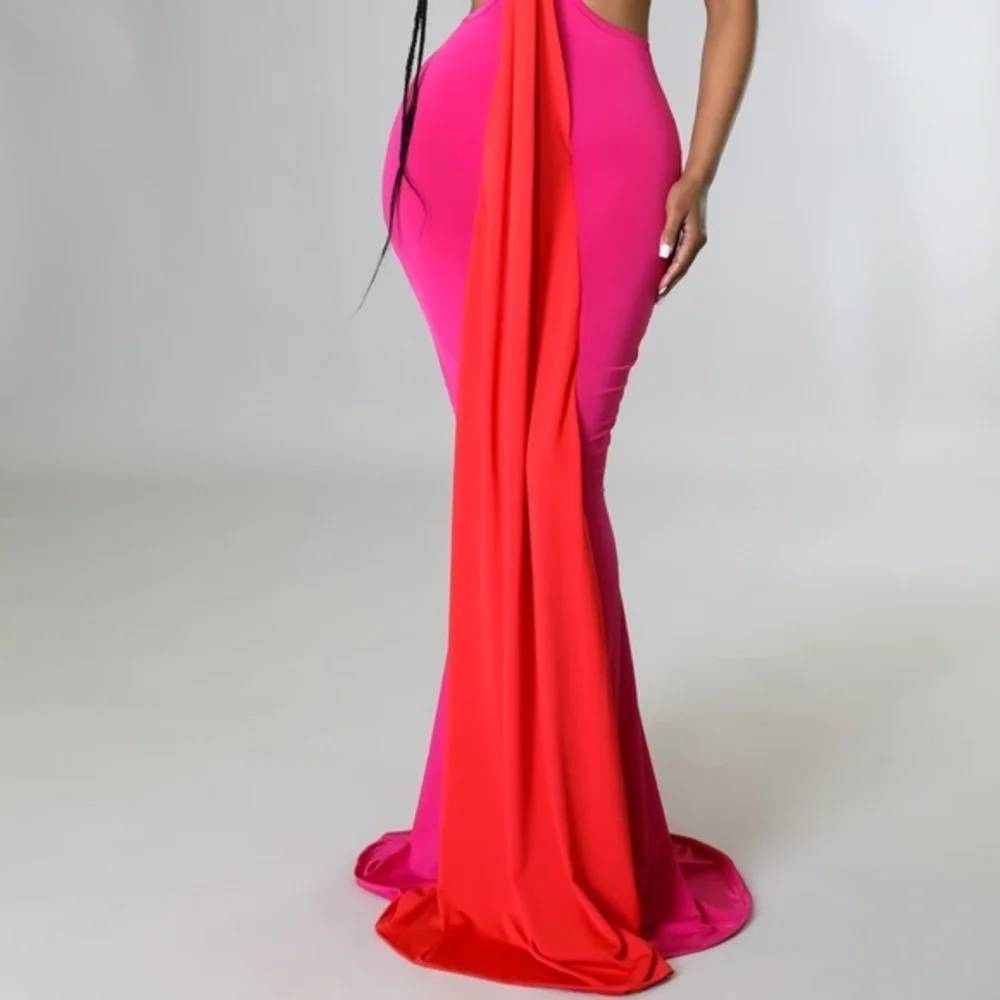 Colorblock Mermaid Dress - Picture 5 of 9
